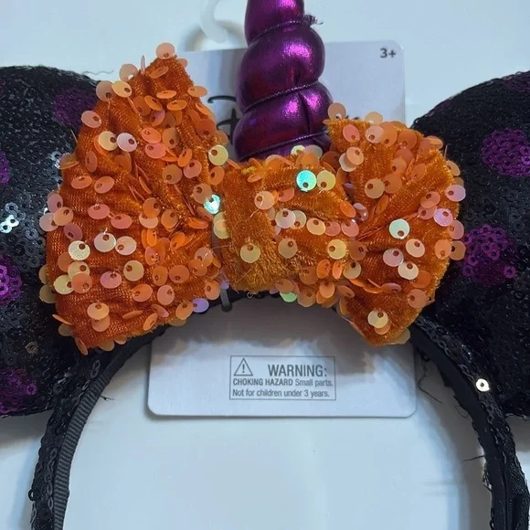 Disney Collection Girls Halloween Unicorn Minnie Mouse Ears Headband NEW - Picture 4 of 4